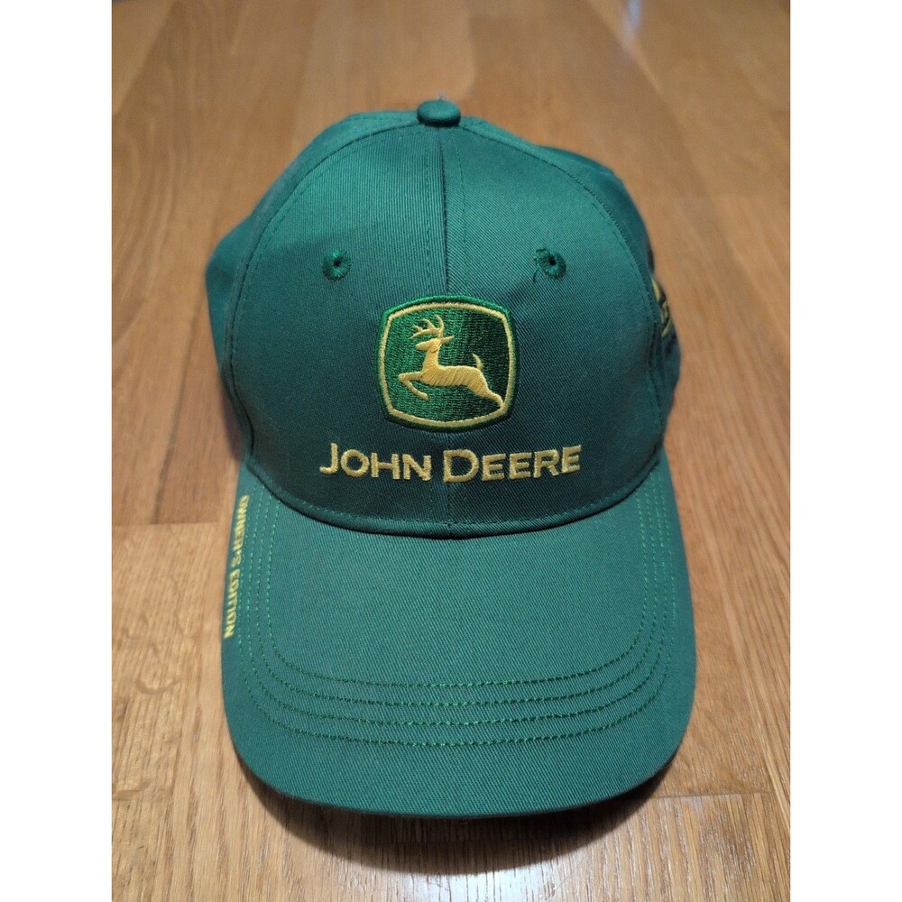 John Deere Hat Cap Owners Edition Stitched Logo Slogan Location Green NWOT
